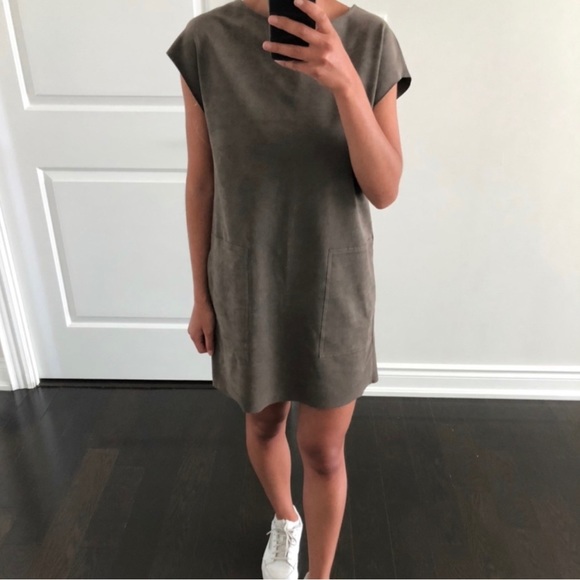 Aritzia Wilfred Free Nori Vegan Faux Suede Boxy Dress - Picture 6 of 6